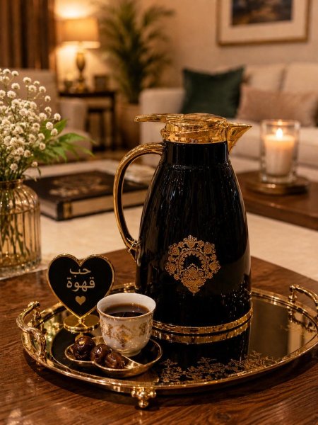 براد قهوة ثقيل  معدن لون اسود
