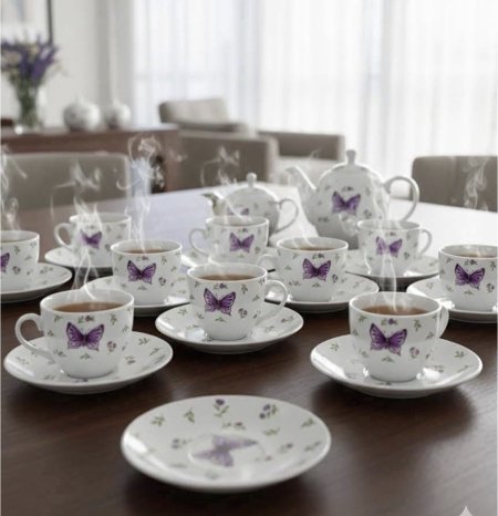 فناجين قهوة بورسلان 12+12
