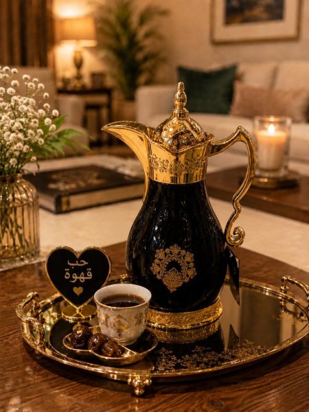 براد قهوة ثقيل  معدن لون اسود